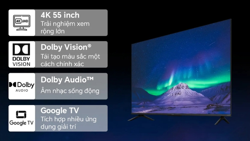 Ưu điểm chính Tivi Xiaomi A Pro QLED 4K 55 inch L55MB-APSEA