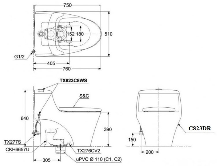 Toto MS823DRT2