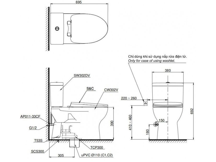 Toto CS302DE2 