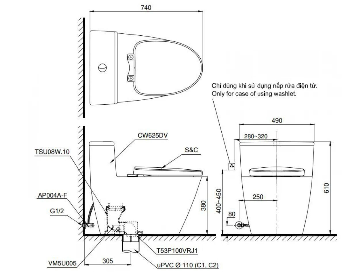 Toto MS625DT8  