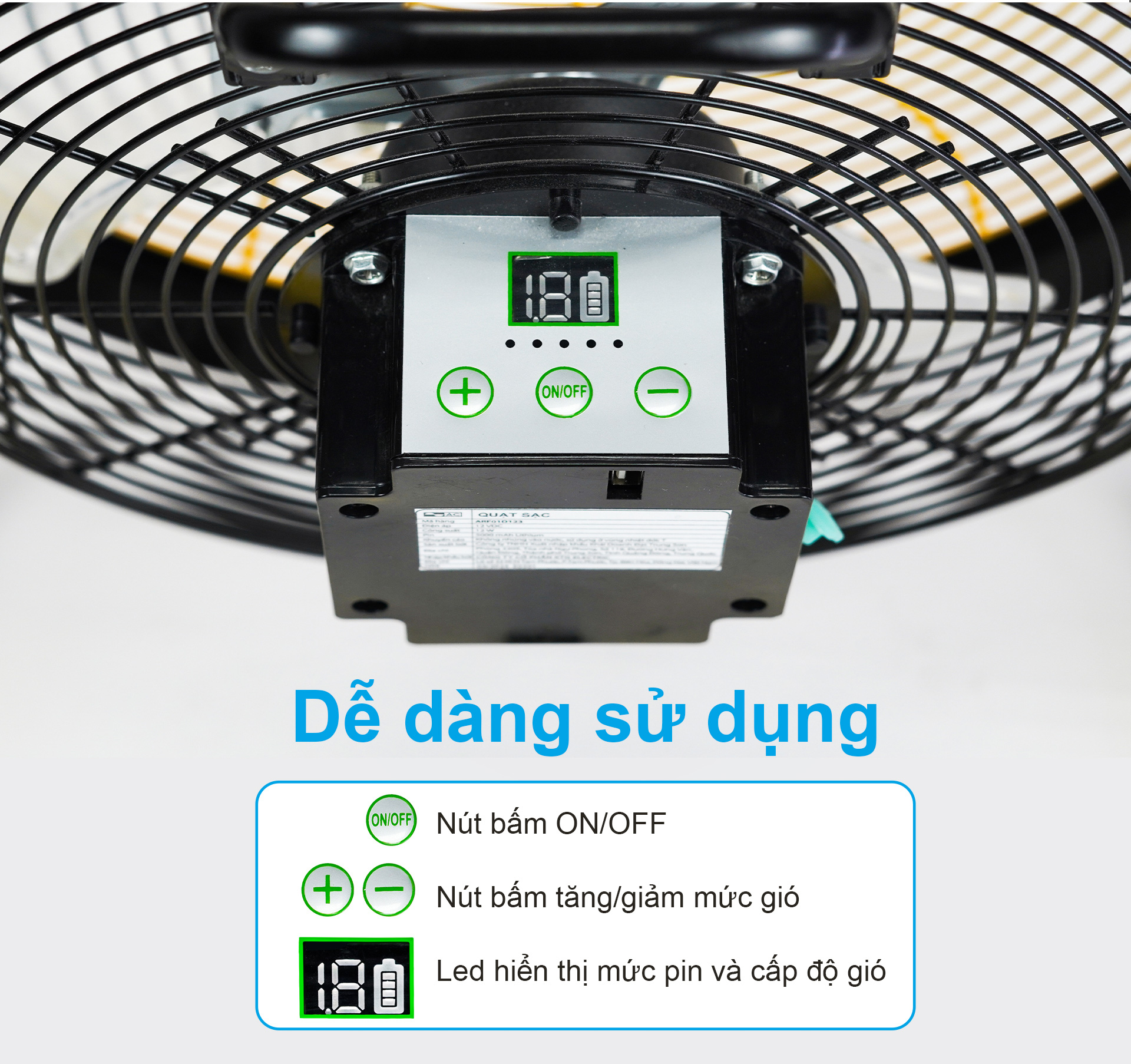 Quạt sạc điện AC ARF01D123