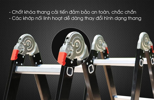 Thang nhôm gấp Nikawa NKG-44 được làm từ hợp kim nhôm bền chắc