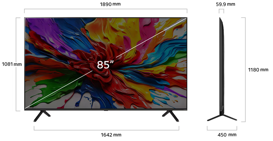 Kích thước Smart Tivi LG 85 inch 85QNED92ASA