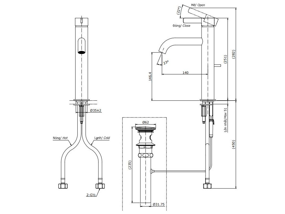 Vòi Lavabo Toto TLG11303V 