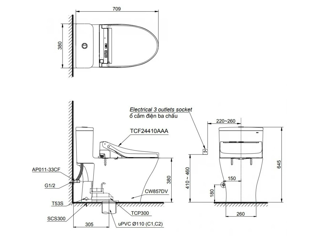 Toto MS857DW14 