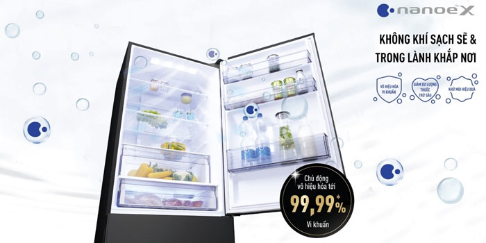 tủ lạnh Panasonic NR-BX421XGKV còn ứng dụng công nghệ Nanoe X
