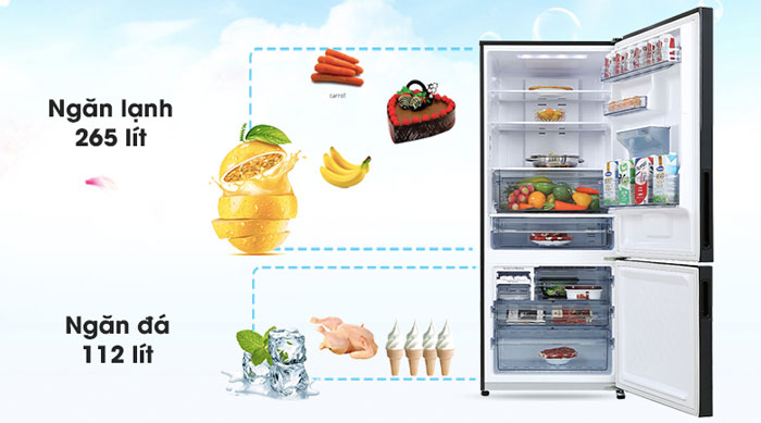 Tủ lạnh Panasonic NR-BX421XGKV có dung tích tổng là 380 lít