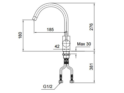 Vòi bếp Toto TX605KESBR nóng lạnh