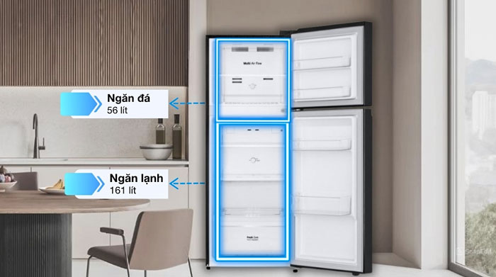 LG LTB21BLMD có dung tích sử dụng là 217 lít 