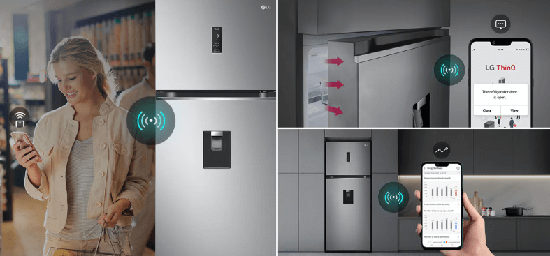 Tủ lạnh LG 394 lít GN-D392PSA có thể điều khiển từ xa mọi lúc mọi nơi