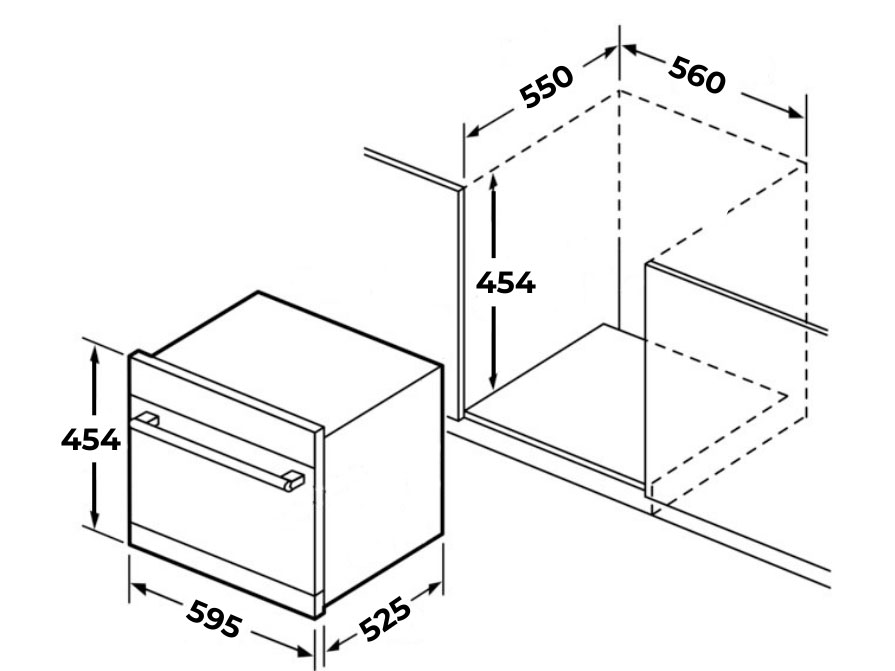Lò nướng tích hợp lò vi sóng âm tủ  