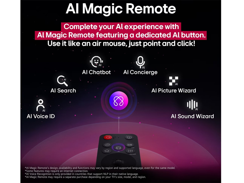 Tivi LG 50QNED80ASA trang bị điều khiển Magic AI