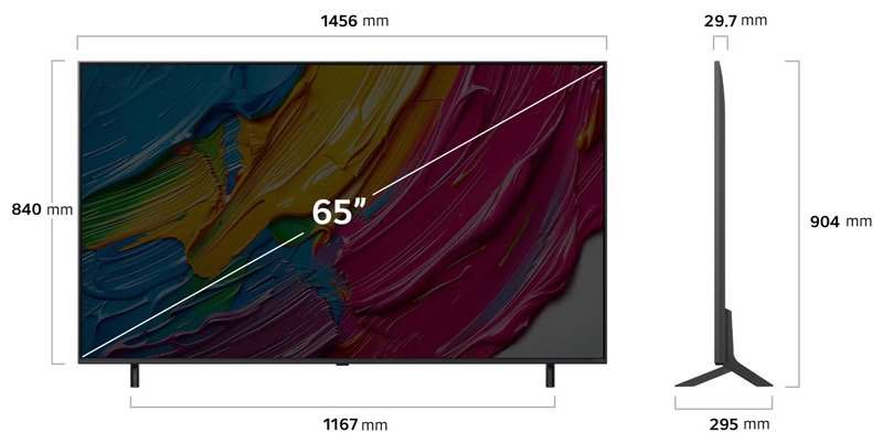 Kích thước Tivi LG QNED AI 4K 65 inch 65QNED80ASA