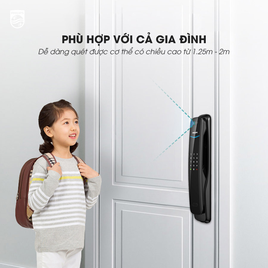 Khóa cửa thông minh vân tay Philips DDL702-8HWS