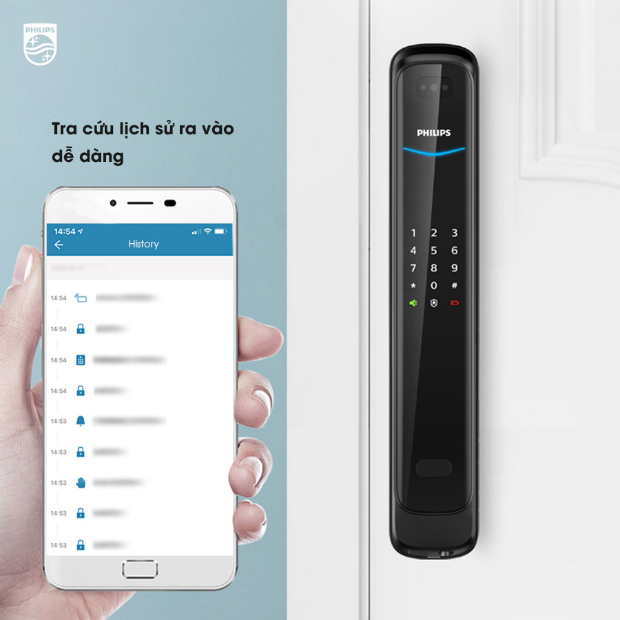 Khóa cửa cao cấp Philips DDL702-8HWS