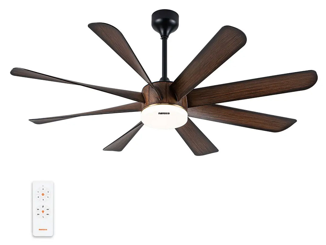Quạt trần trang trí 8 cánh, đèn LED Nanoco NCFD6089L