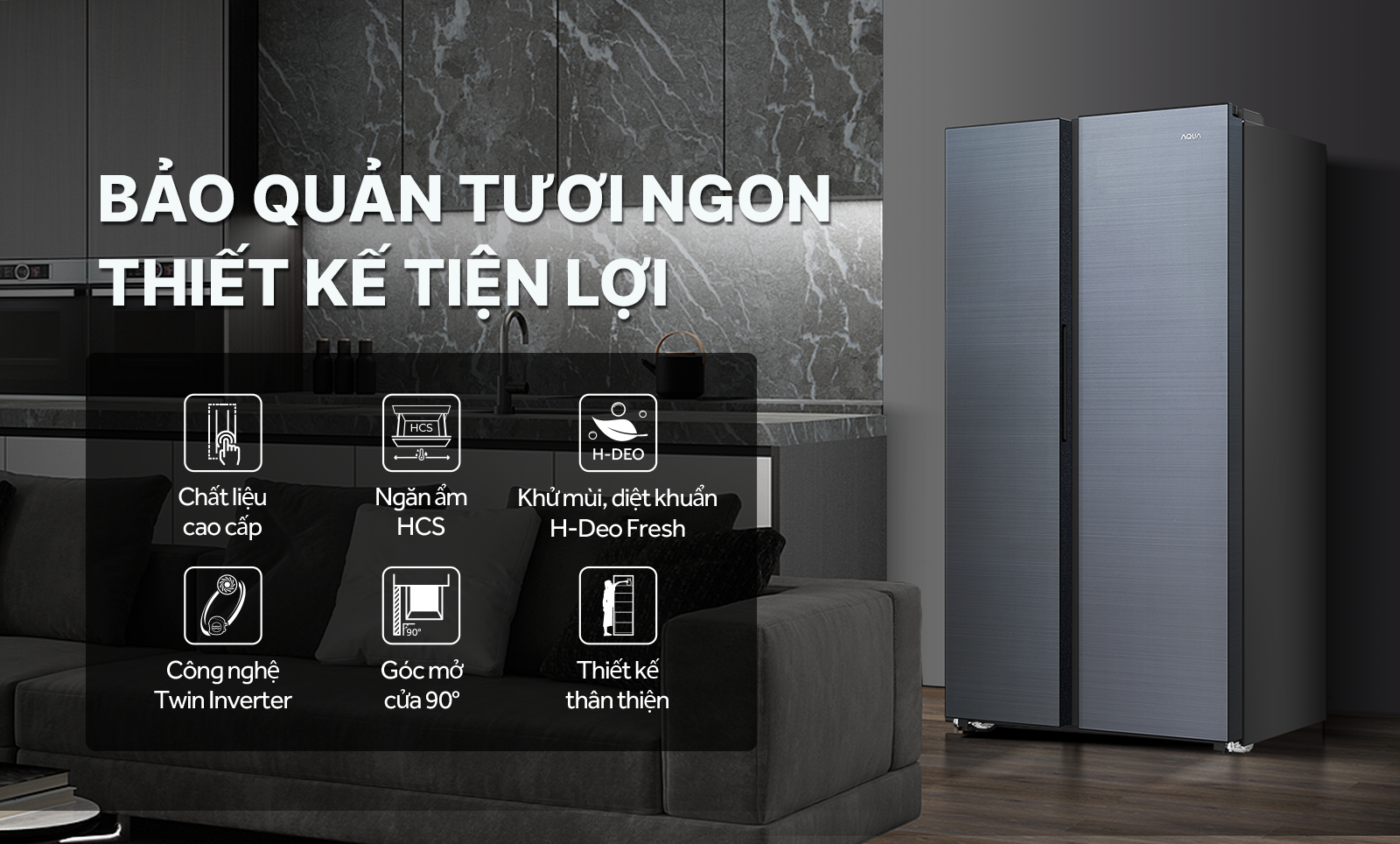 Tủ lạnh Aqua Inverter AQR-S633XA(SL) 