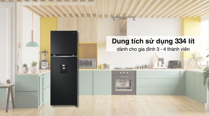 Tủ lạnh LTD33BLM có thiết kế đơn giản với 2 cánh đóng mở