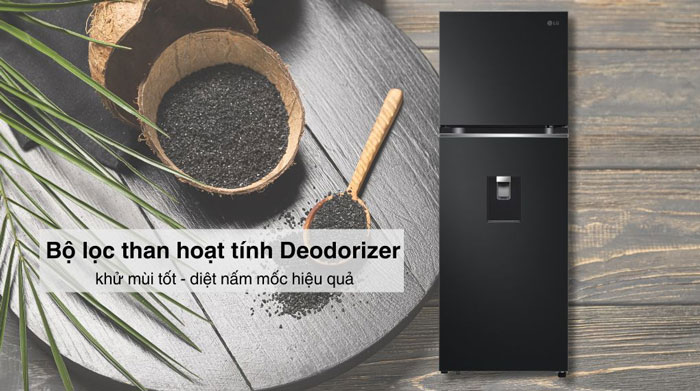 Tủ lạnh LG Inverter 334 lít LTD33BLM được trang bị bộ lọc than hoạt tính