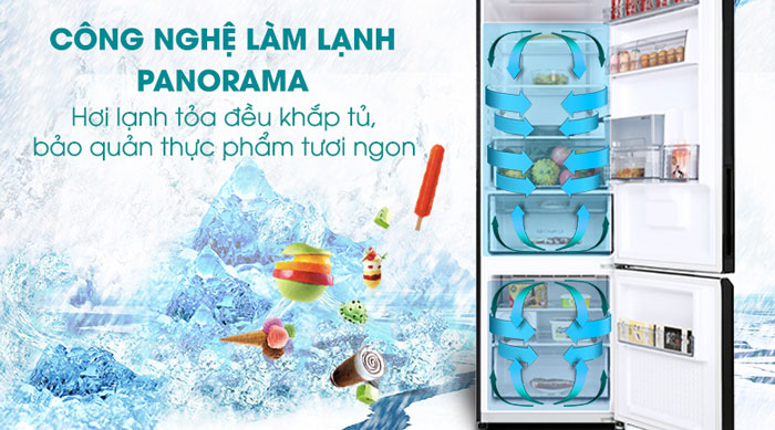 tủ lạnh 2 cánh Panasonic NR-BC360WKVN sử dụng công nghệ làm lạnh đa chiều