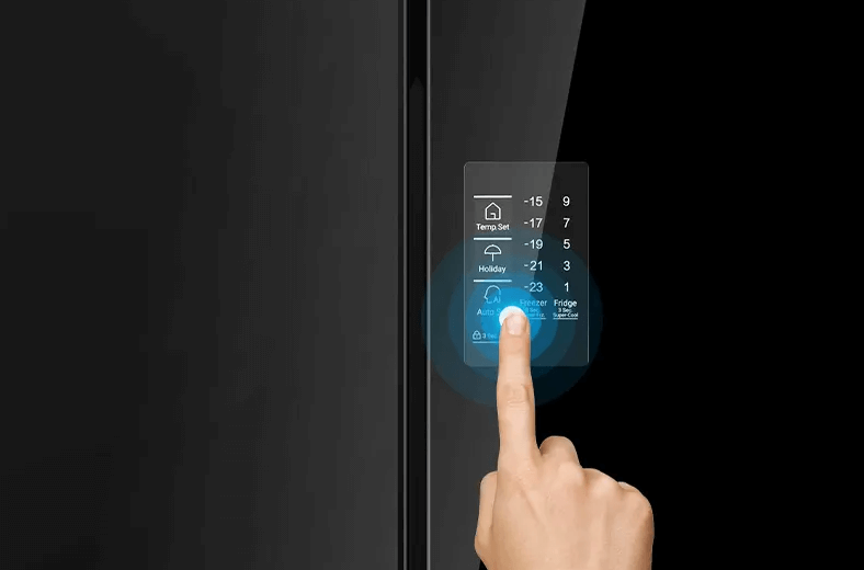 Tủ lạnh AQUA Inverter 469 lít Multi Door AQR-M536XA(GB) sử dụng bảng điều khiển cảm ứng bên ngoài