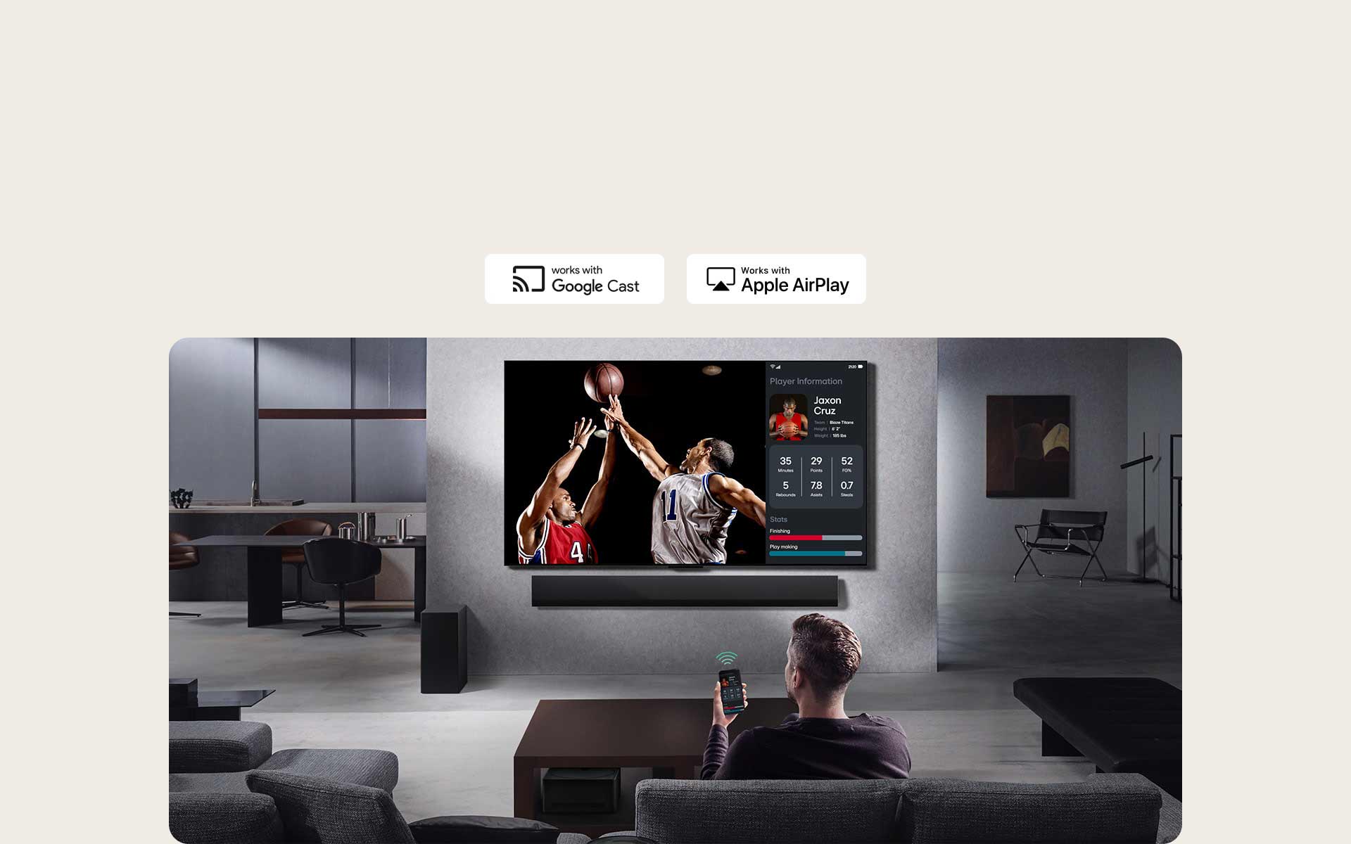 Tivi AI Evo OLED 4K 97 inch LG OLED97M5PSA có giao diện kết nối thông minh