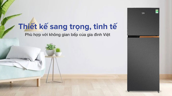 Tủ lạnh Beko Inverter 375 lít RDNT401I50VDK sở hữu thiết kế 2 cánh với ngăn đá trên truyền thống