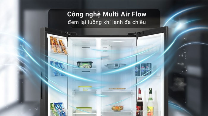 tủ lạnh Toshiba Inverter 555 lít GR-RS696WI-PMV(60)-AG sử dụng công nghệ làm lạnh đa chiều