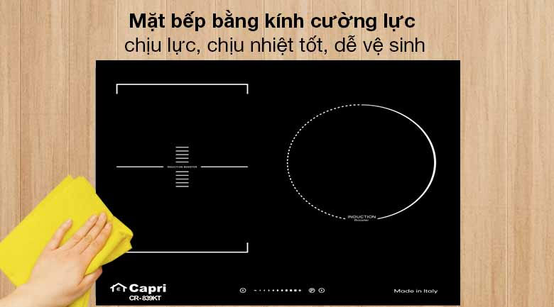 Bếp từ 3 vùng nấu Capri CR-839KT