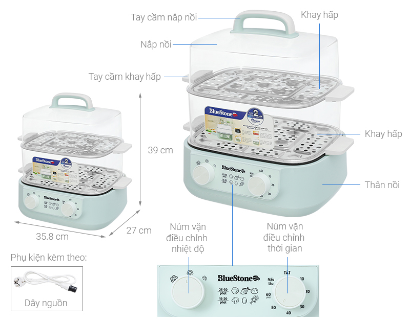 Nồi lẩu hấp điện đa năng BlueStone MPB-7235