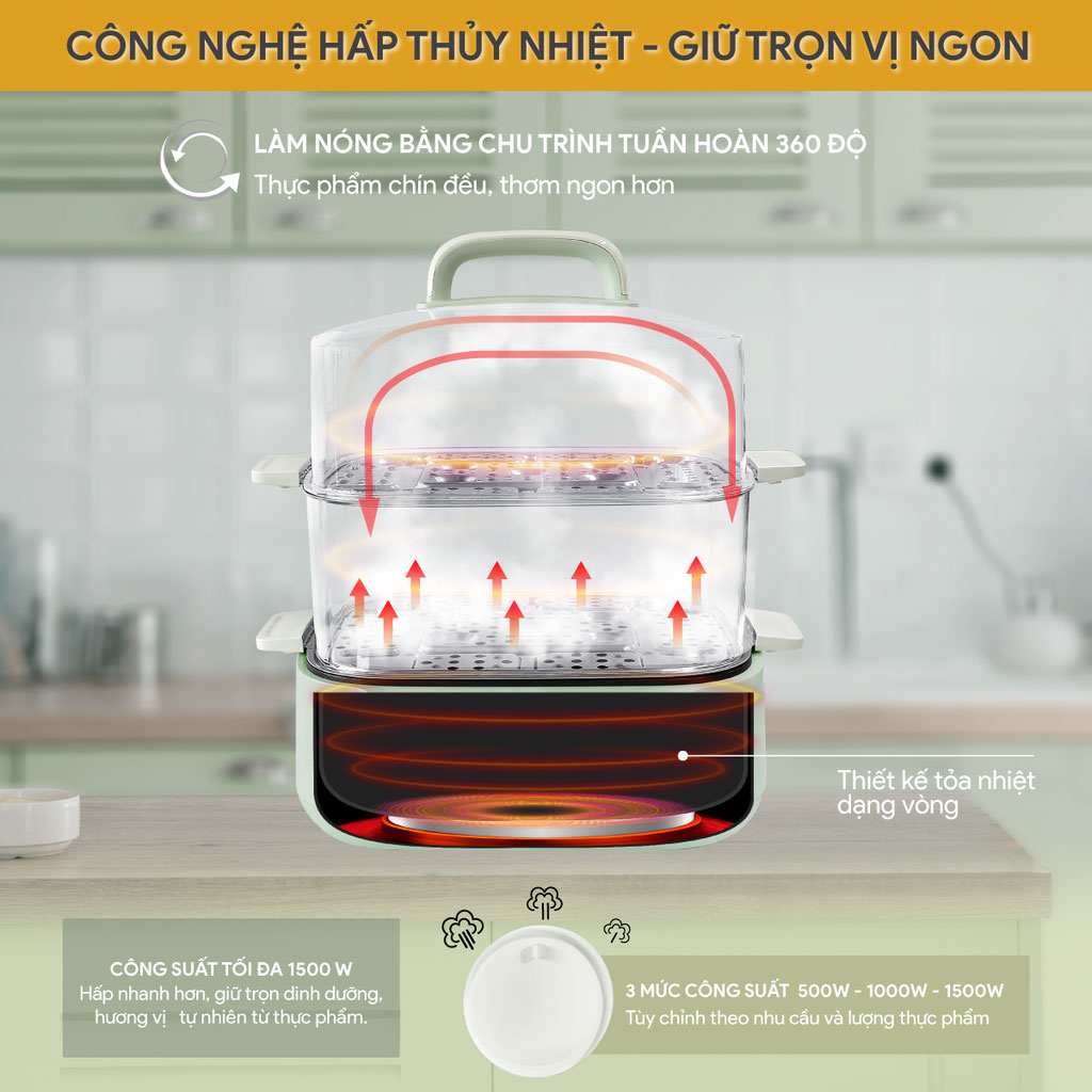 Nồi lẩu hấp điện đa năng  
