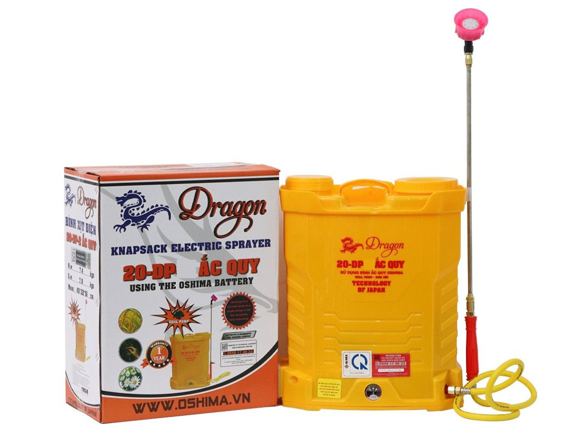 Bình phun thuốc trừ sâu, côn trùng điện Dragon 20DP (1 ắc quy 12V/12Ah)