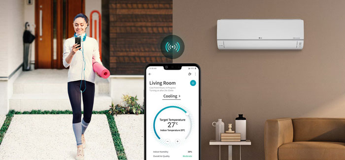 Điều hòa LG 1 chiều IEC12G1 có khả năng kết nối và điều khiển thông qua điện thoại