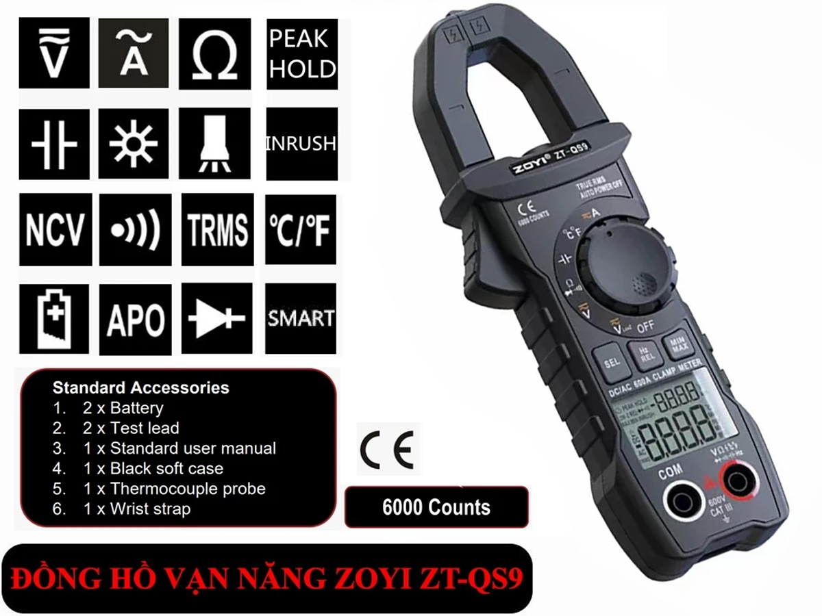 Đồng hồ đo điện vạn năng Zoyi ZT-QS9
