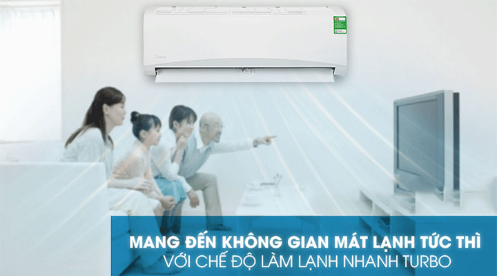 Điều hòa Midea MSAFGII-18CRN8 có chế độ Turbo làm lạnh nhanh