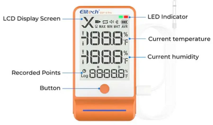 Nhiệt ẩm kế tự ghi Elitech GSP-6 Pro