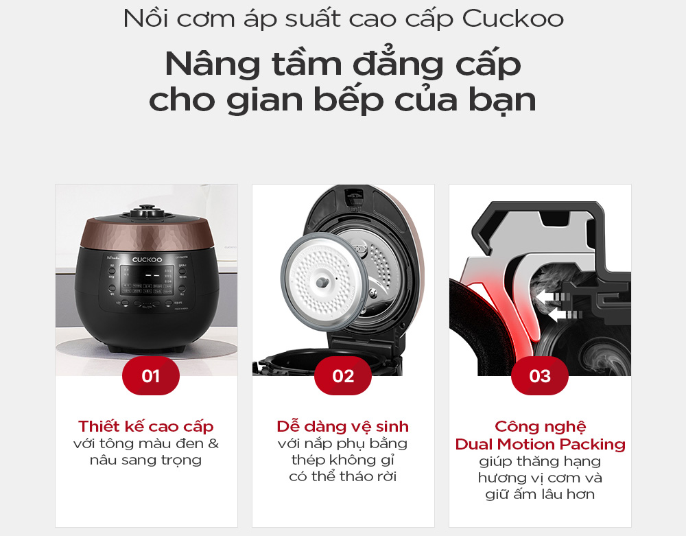 Nồi cơm điện tử áp suất Cuckoo CRP-R0612F/BKGBCRVNCV 1.08L