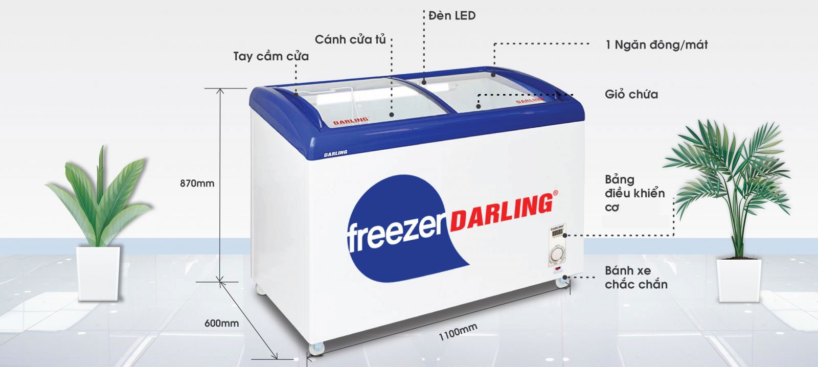 Tủ kem 1 ngăn Darling DMF-3079AEK