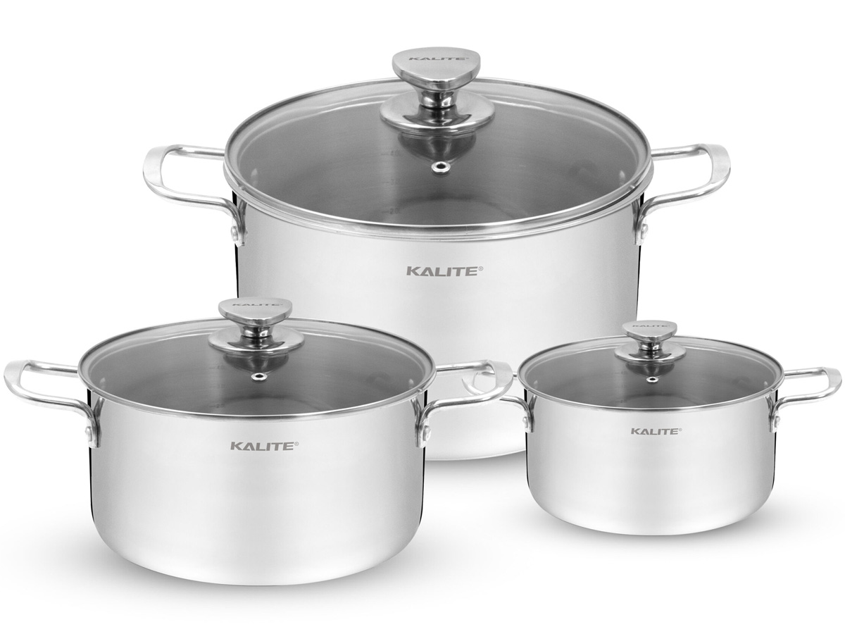 Bộ 3 nồi inox liền khối Kalite KCS366
