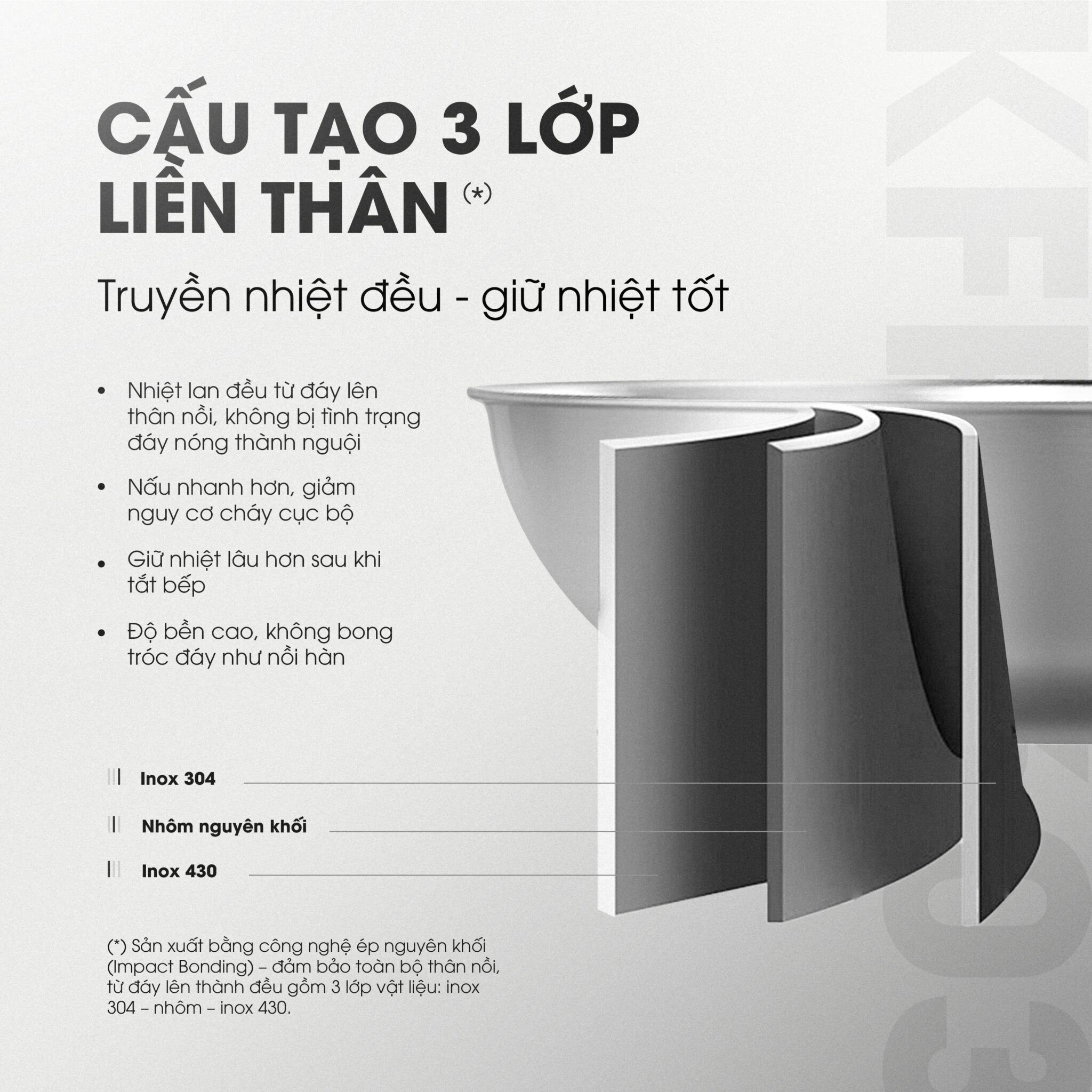 Chảo rán inox liền khối Kalite KFP2603