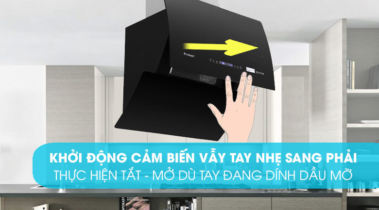 Máy hút mùi kính vát Pramie DE19-700