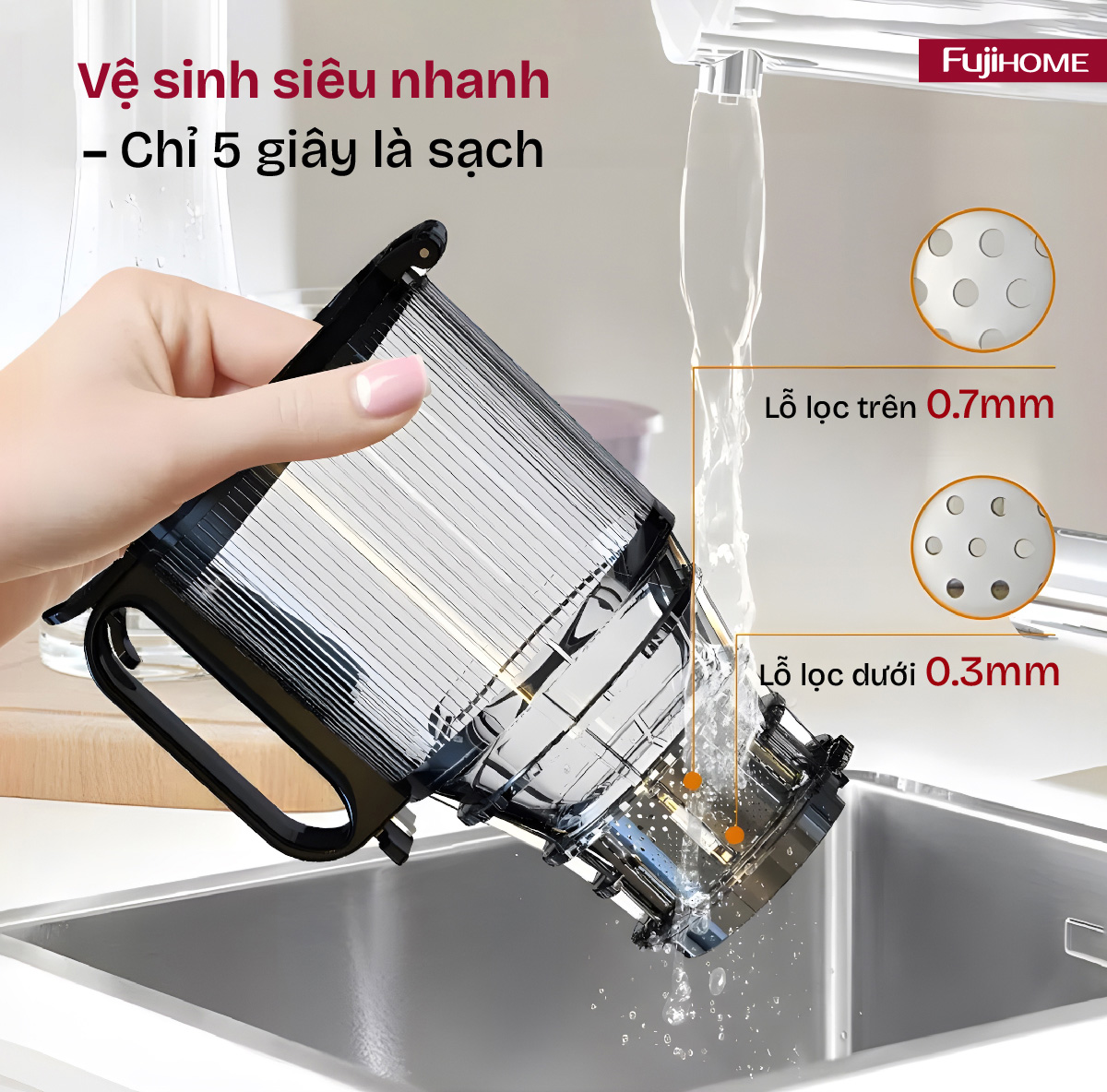 Máy ép chậm nguyên quả Fujihome