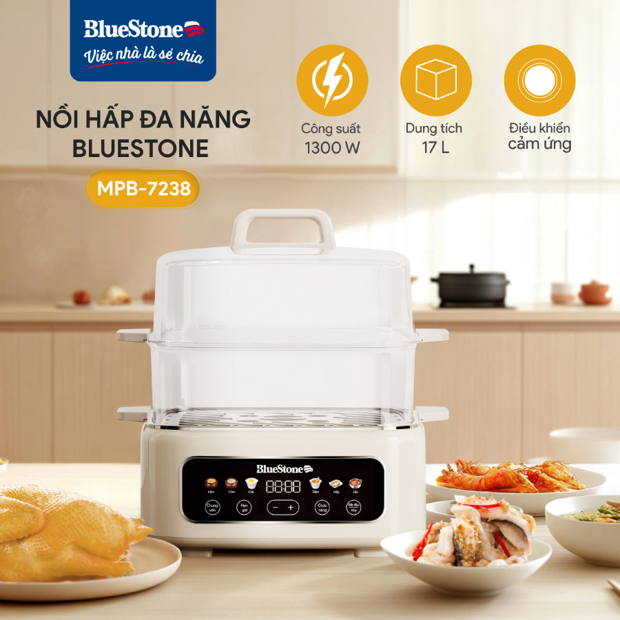 Nồi lẩu hấp đa năng BlueStone MPB-7238 17 lít