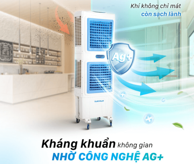 Quạt điều hòa Daikiosan DM206 tích hợp tính năng loại bỏ vi khuẩn bằng ion Ag+