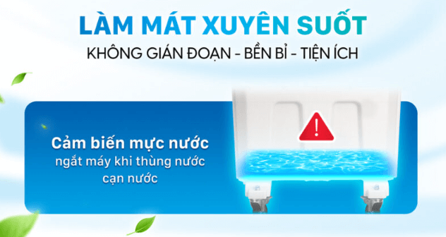 Quạt điều hòa công nghiệp Daikiosan DM206 được trang bị cảm biến mực nước thông minh