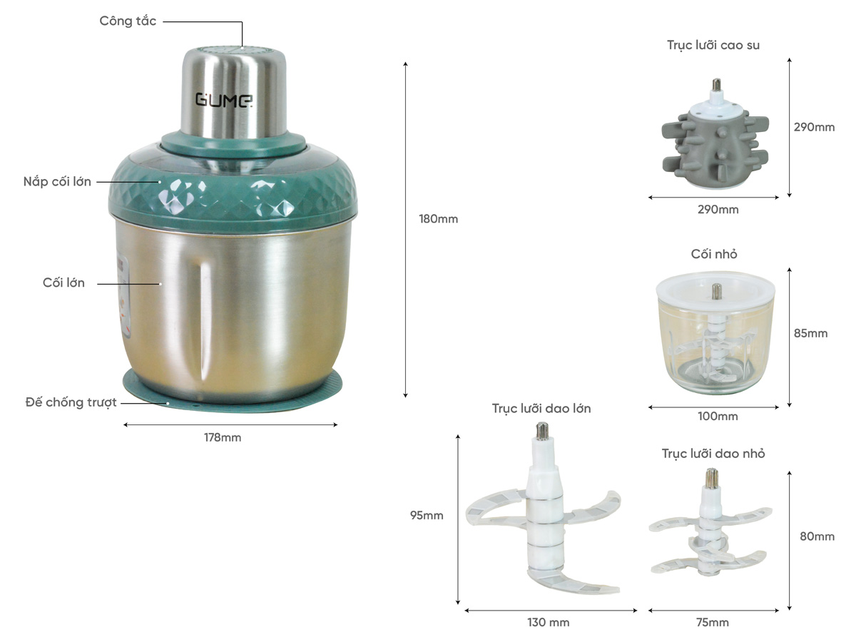 Máy xay thịt đa năng Gume GM-2252