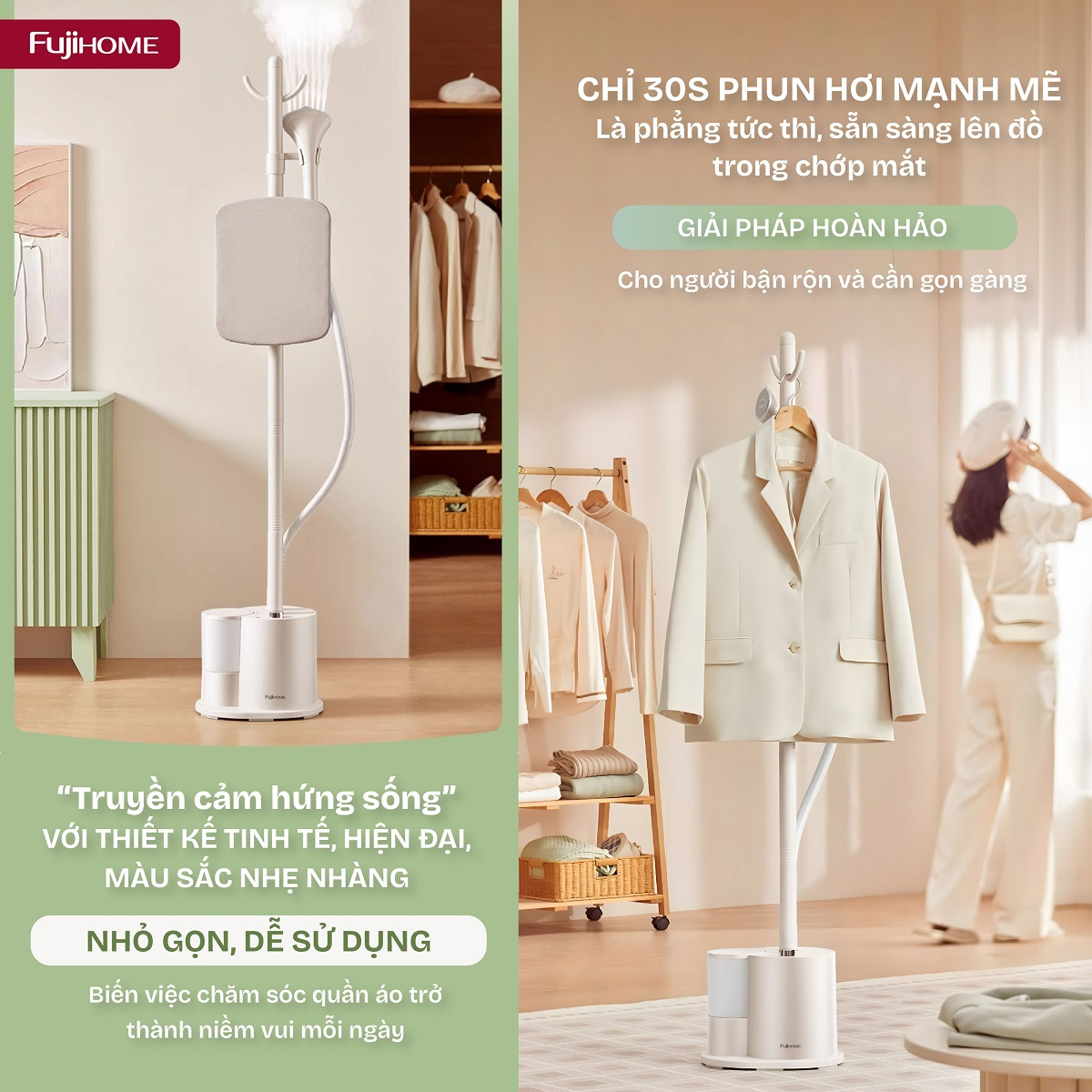 Bàn là cây hơi nước Fujihome SI18DBW