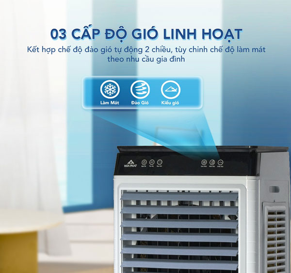 Máy làm mát không khí Hòa Phát HPCF1-052 có thể tùy chọn 3 cấp độ gió