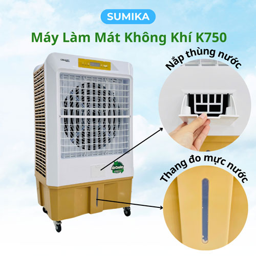 Sumika K750 có bình chứa nước với dung tích lớn là 70 lít