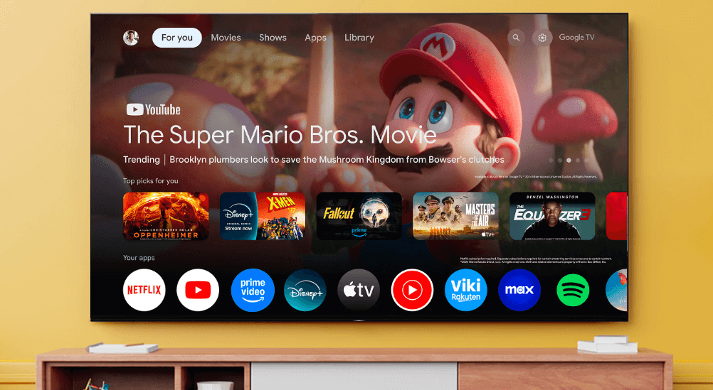 Tivi K-75S20M2 được trang bị hệ điều hành có giao diện Google TV thân thiện